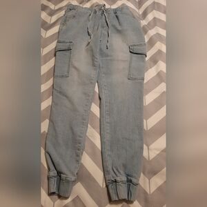 Almost Famous Light Blue Women's Cargo Jeans Size Medium